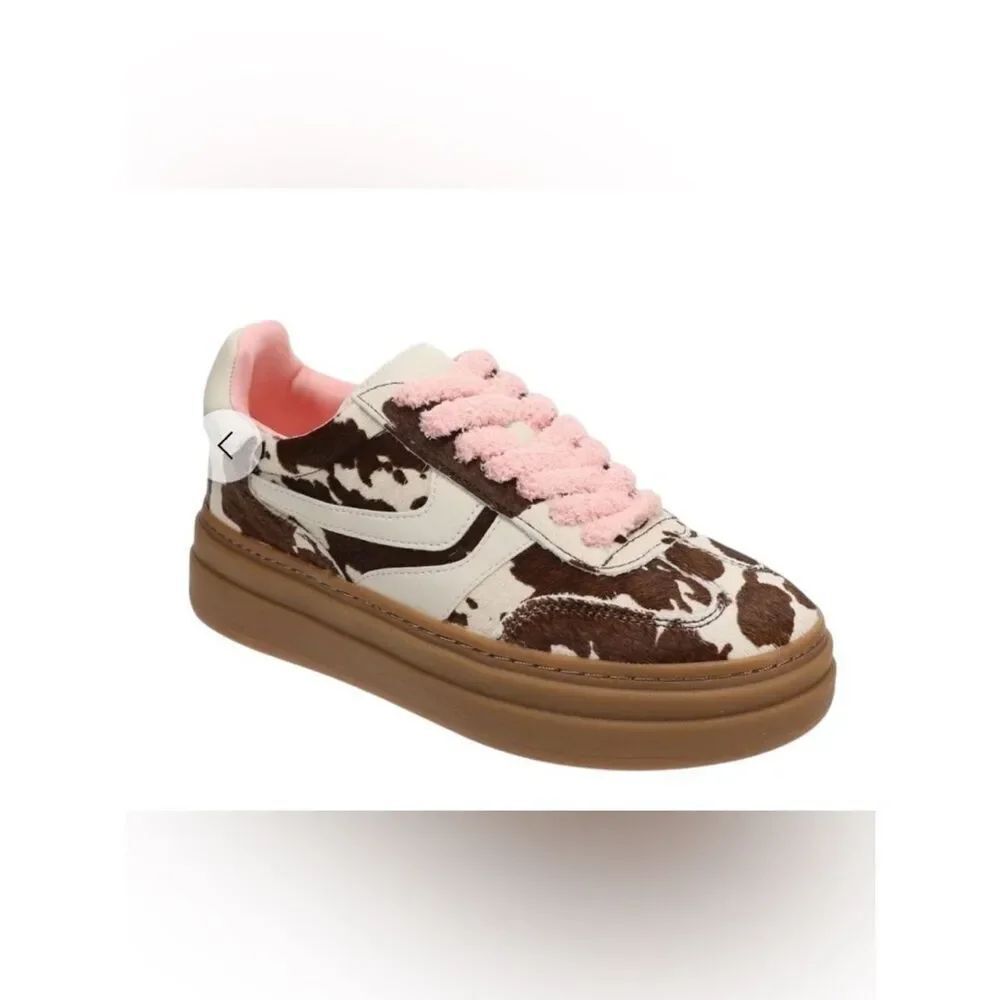 Steve Madden Lace Up Brown Multi Sneakers(Size 8.5M)